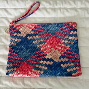 Large Multicolor Woven Clutch Envelope purse bag